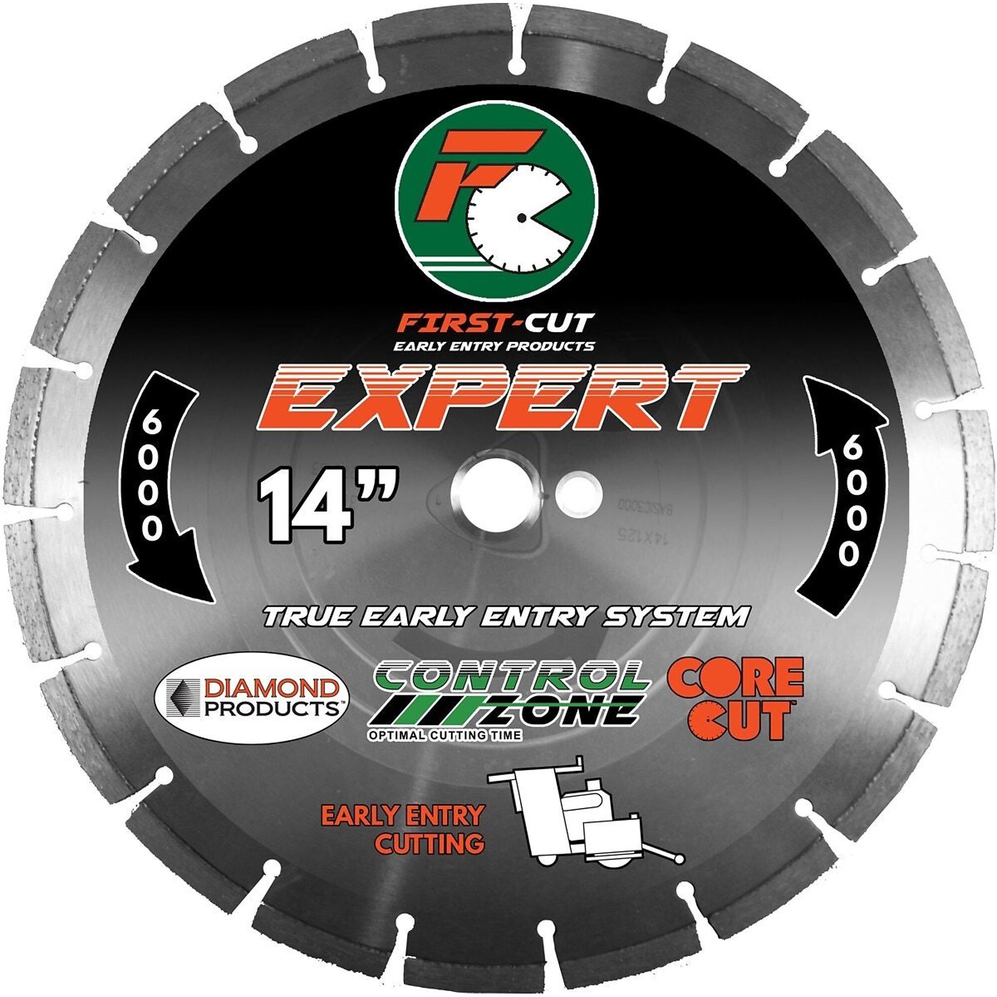 Diamond First-Cut Early Entry Blade — 10in. x 0.110in. x 1in., Triangle Knockout, Skid Plate, Model# 64298
